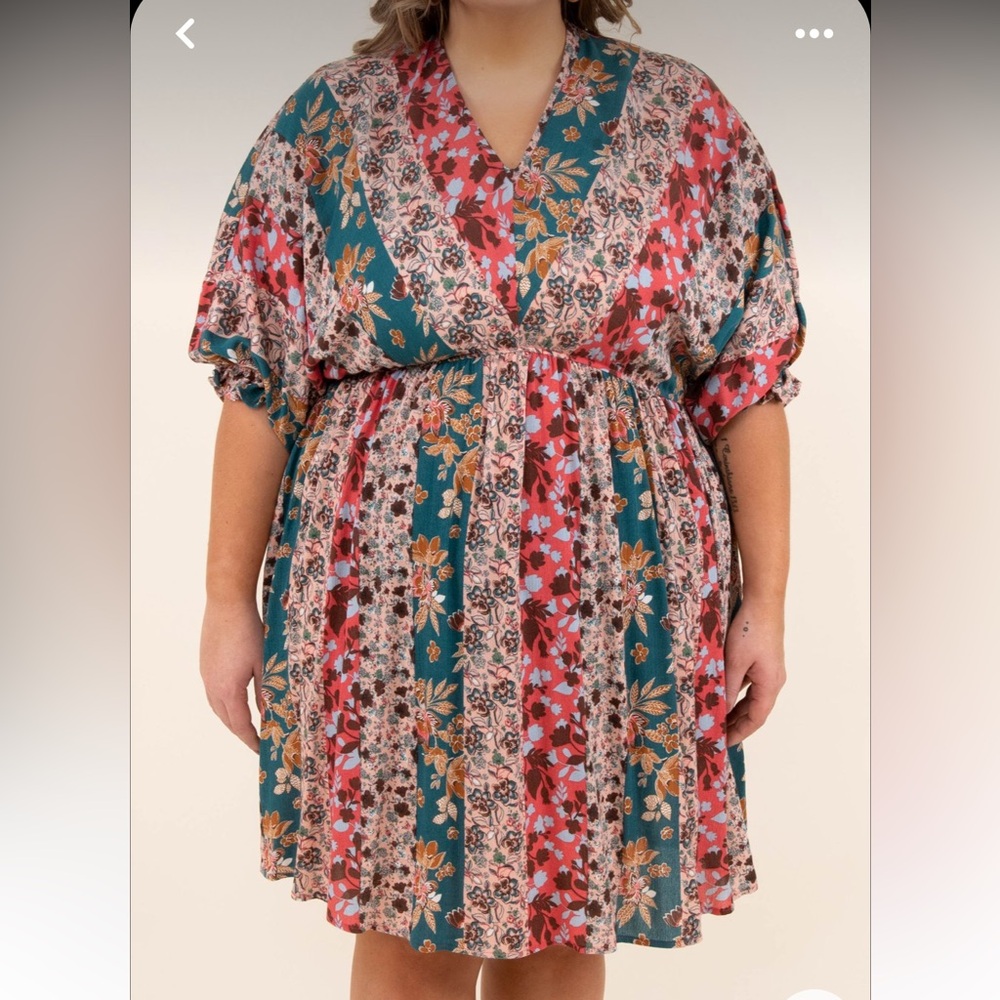 Chic Soul Who You Are Coral-Teal Dress